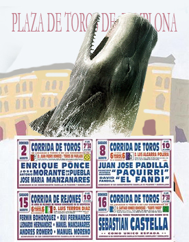 cartel de toros con ballena